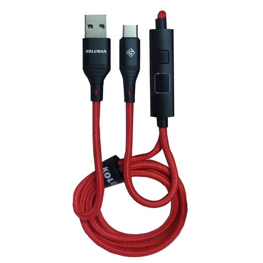 کابل تبدیل USB به USB-C کلومن مدل KD-L66 طول 1 متر